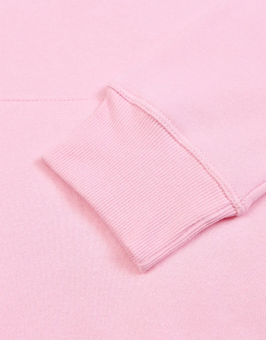 Men's Fleece Pullover Hoodie- Off White Pink