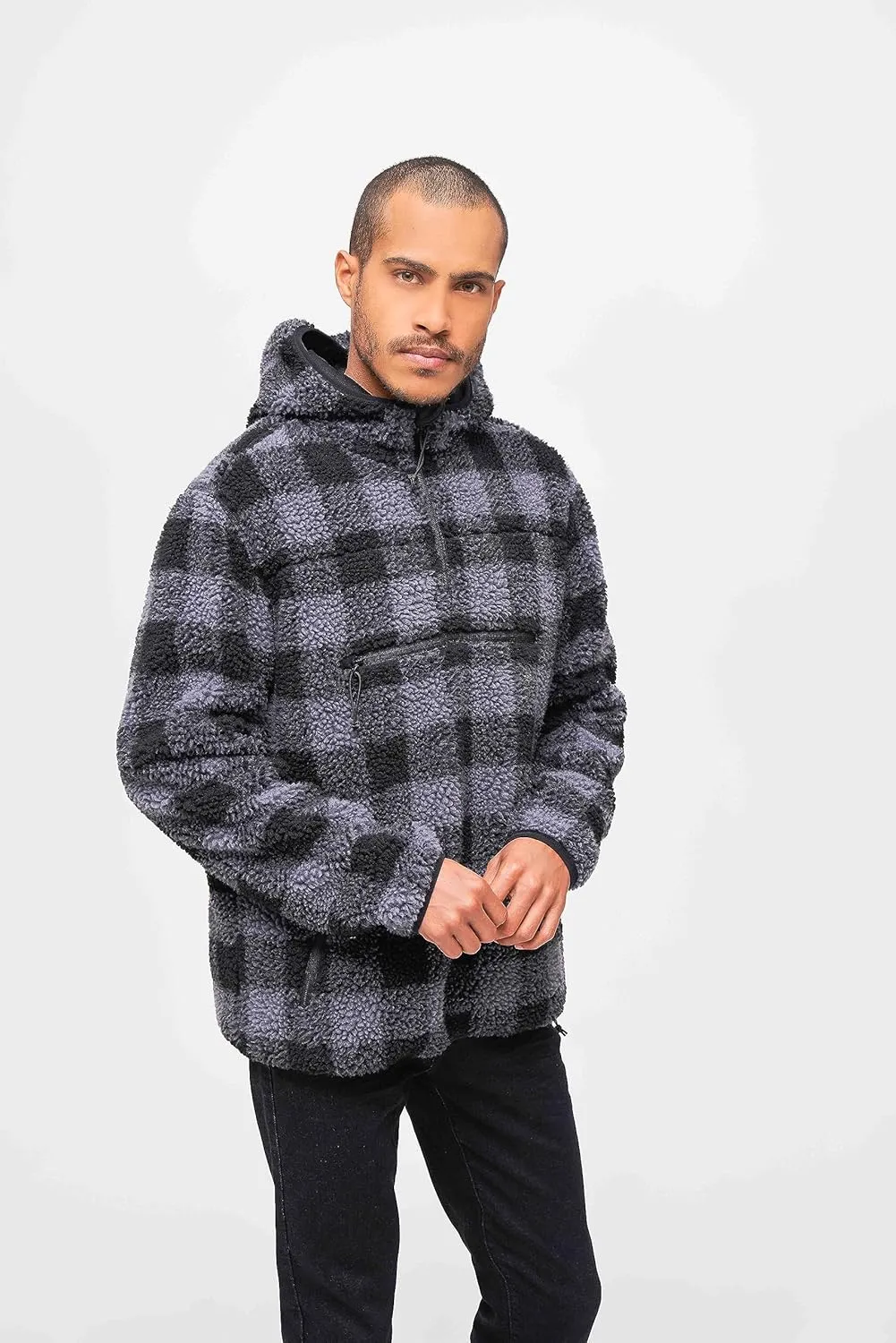 Men's Hooded Fleece Quarter Zip Pullover