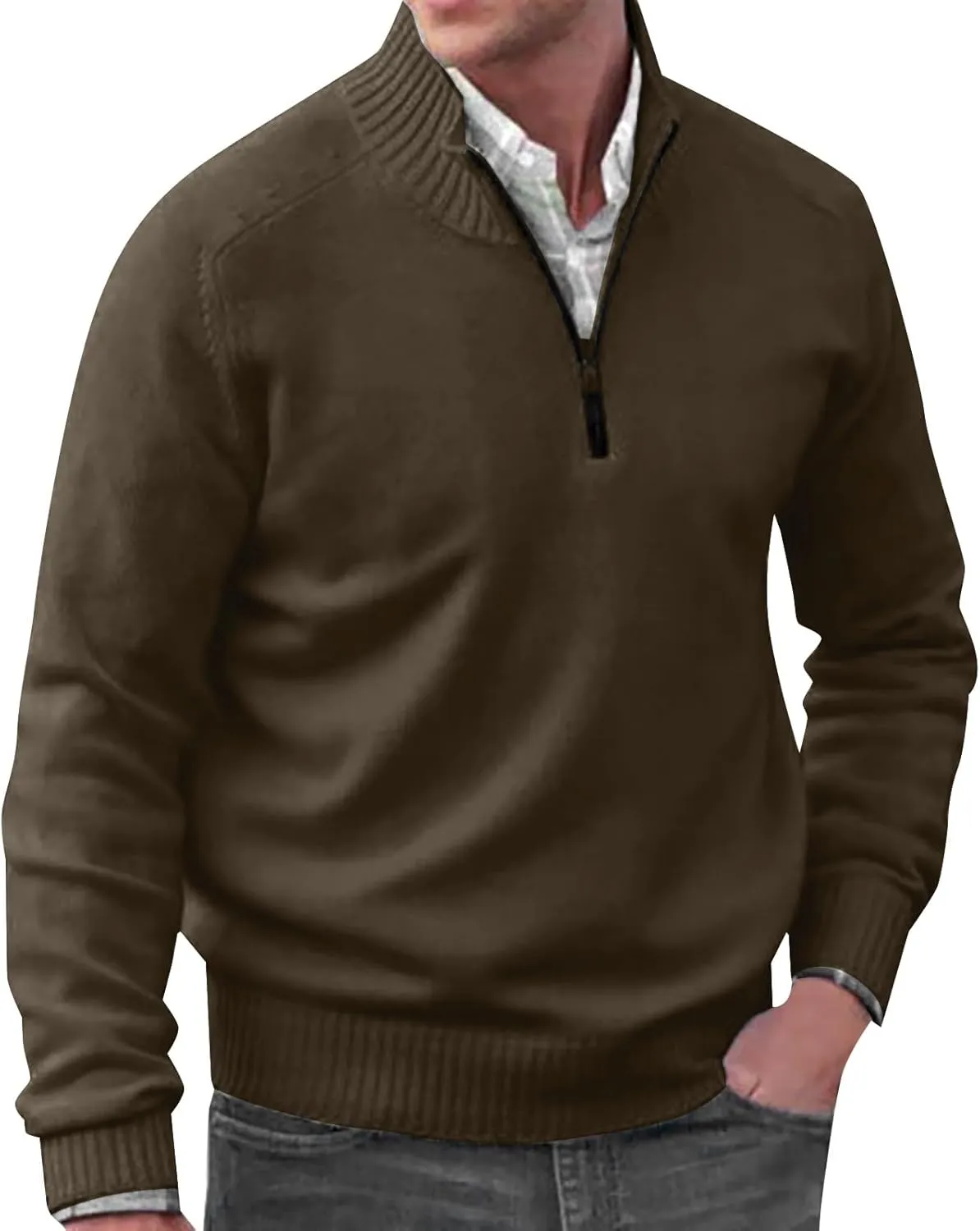Mens Long Sleeve Sweatshirts 1/4 Zip Up Fishing Running Rash Guard T-Shirts Outdoor Shirts Outdoor Hiking Fishing Shirts