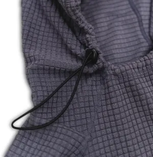 Men's Outdoor Fleece Mid-Layer Grid Hoodie For Hiking Skiing Backpacking