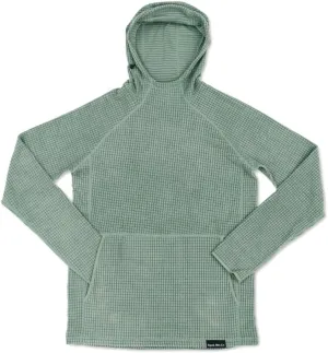 Men's Outdoor Fleece Mid-Layer Grid Hoodie For Hiking Skiing Backpacking