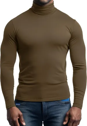 Men's Turtleneck Long Sleeve Shirts Thermal Base Layer Top Lightweight Undershirt