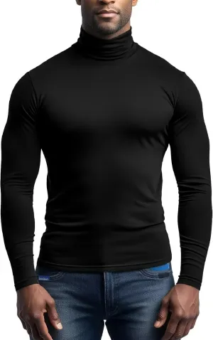 Men's Turtleneck Long Sleeve Shirts Thermal Base Layer Top Lightweight Undershirt