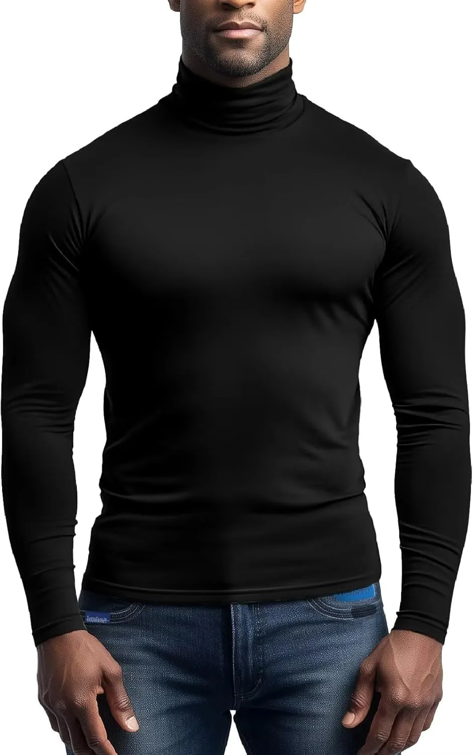 Men's Turtleneck Long Sleeve Shirts Thermal Base Layer Top Lightweight Undershirt
