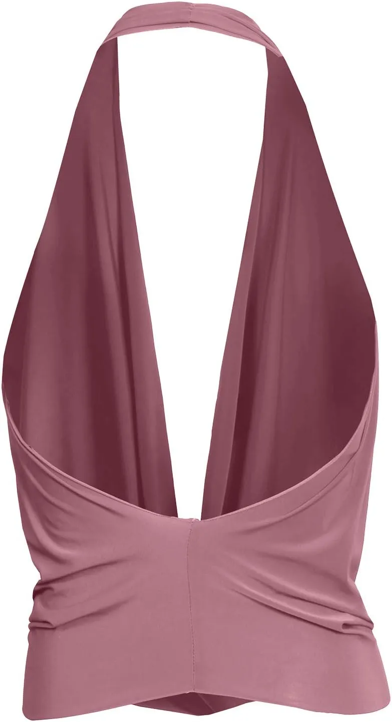 NE PEOPLE Women's Lightweight Low Cut Sexy Halter Neck [Made in USA]