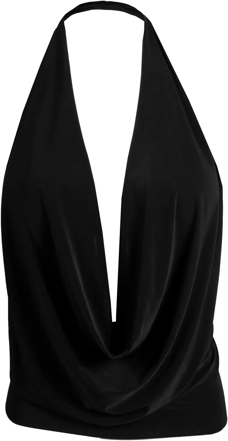 NE PEOPLE Women's Lightweight Low Cut Sexy Halter Neck [Made in USA]