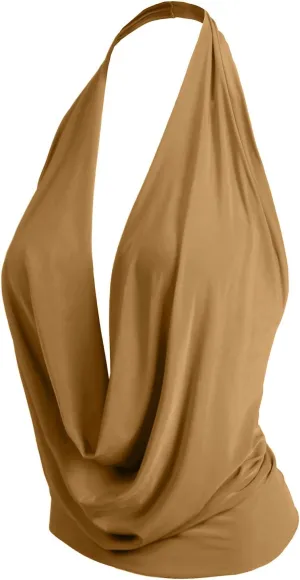 NE PEOPLE Women's Lightweight Low Cut Sexy Halter Neck [Made in USA]