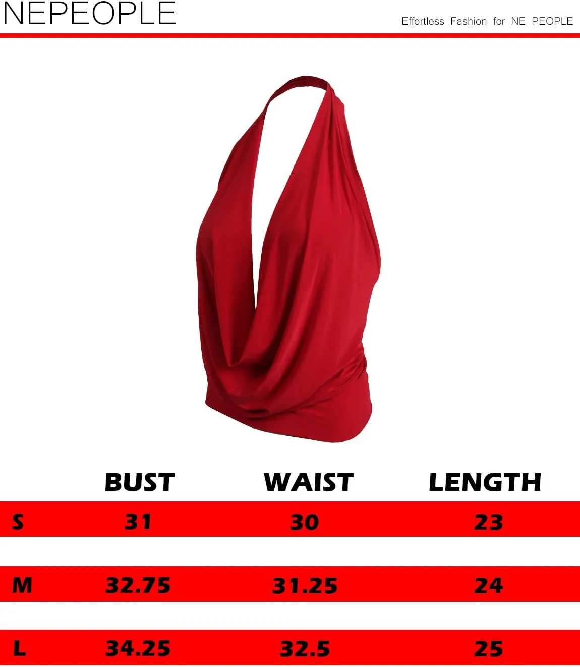 NE PEOPLE Women's Lightweight Low Cut Sexy Halter Neck [Made in USA]