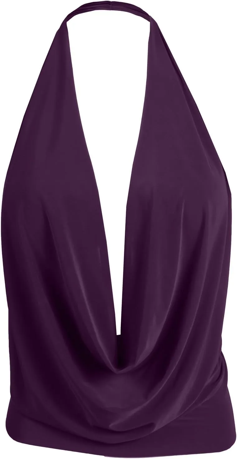 NE PEOPLE Women's Lightweight Low Cut Sexy Halter Neck [Made in USA]