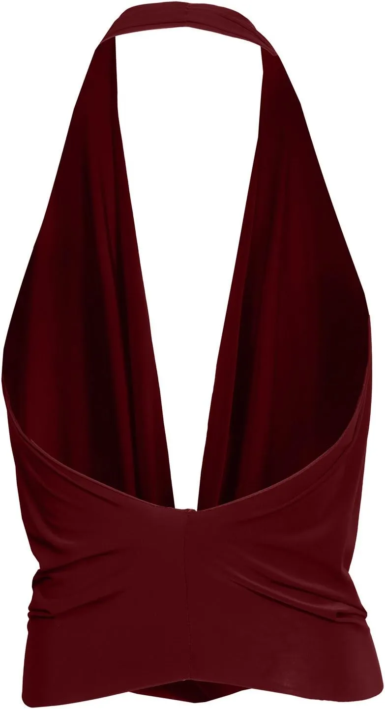 NE PEOPLE Women's Lightweight Low Cut Sexy Halter Neck [Made in USA]