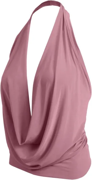 NE PEOPLE Women's Lightweight Low Cut Sexy Halter Neck [Made in USA]