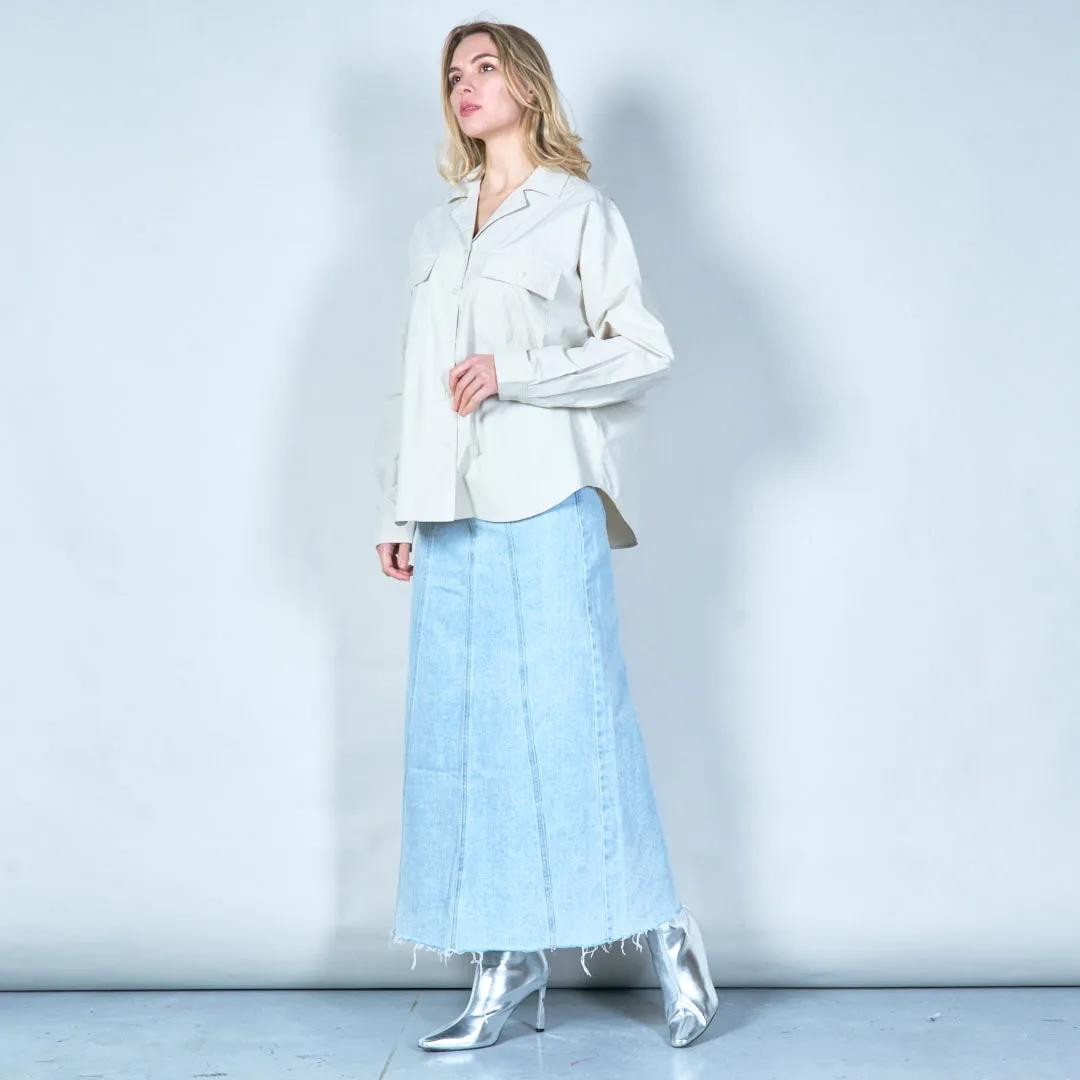 Oversized collared button-up shirt wholesale