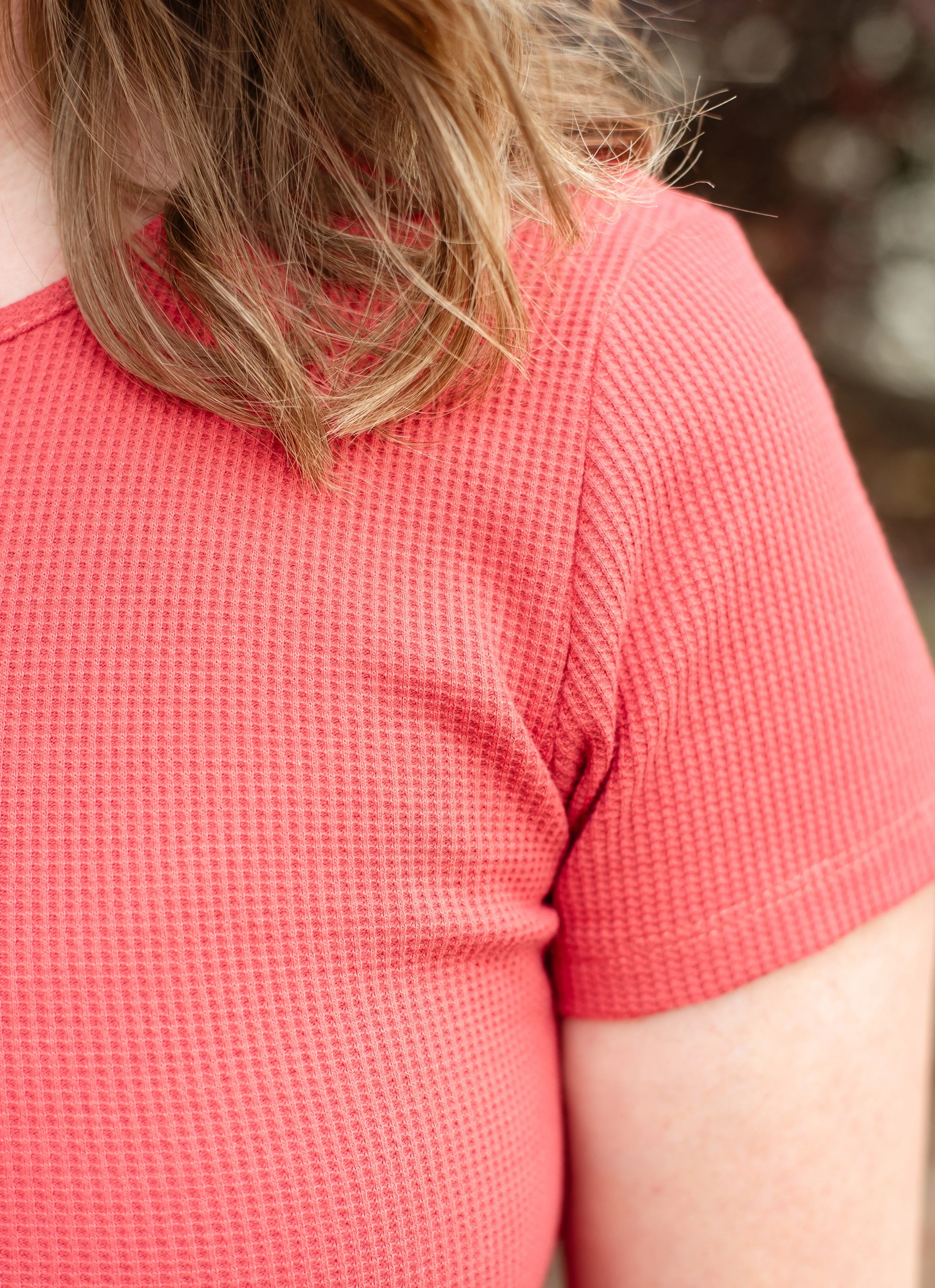 Phoenix Waffle Knit Dress - Soft Hibiscus