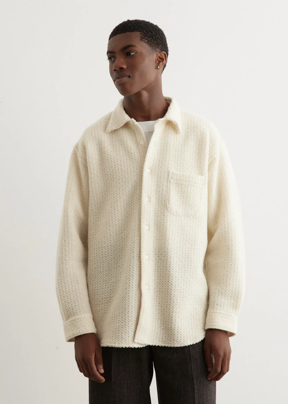 Regular Collar Waffle Shirt