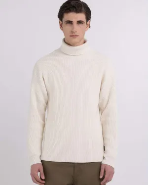 Replay Sartoriale Turtleneck Knitted Sweater - Butter White