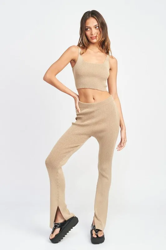 Ribbed Square Neck Top