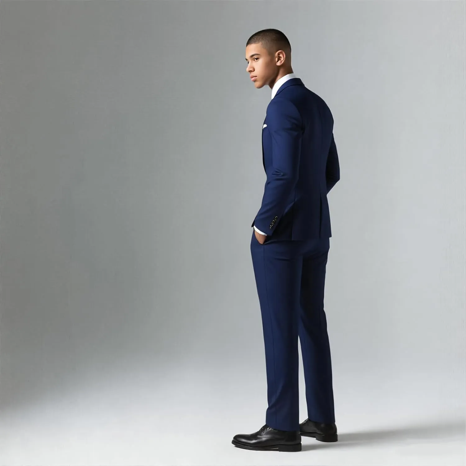 Rogers & Morris Suits for Men Slim fit 3 Piece Solid Essential One Button Suit Set Blazer with Pants and Vest
