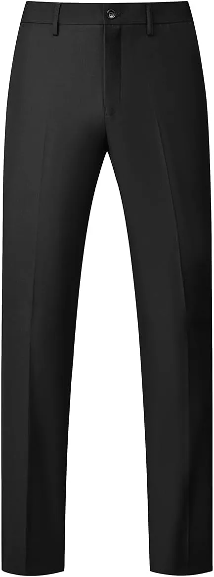 Rogers & Morris Suits for Men Slim fit 3 Piece Solid Essential One Button Suit Set Blazer with Pants and Vest