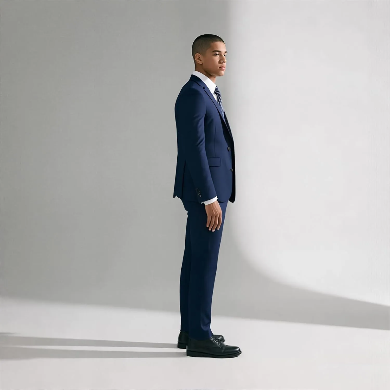 Rogers & Morris Suits for Men Slim fit 3 Piece Solid Essential One Button Suit Set Blazer with Pants and Vest