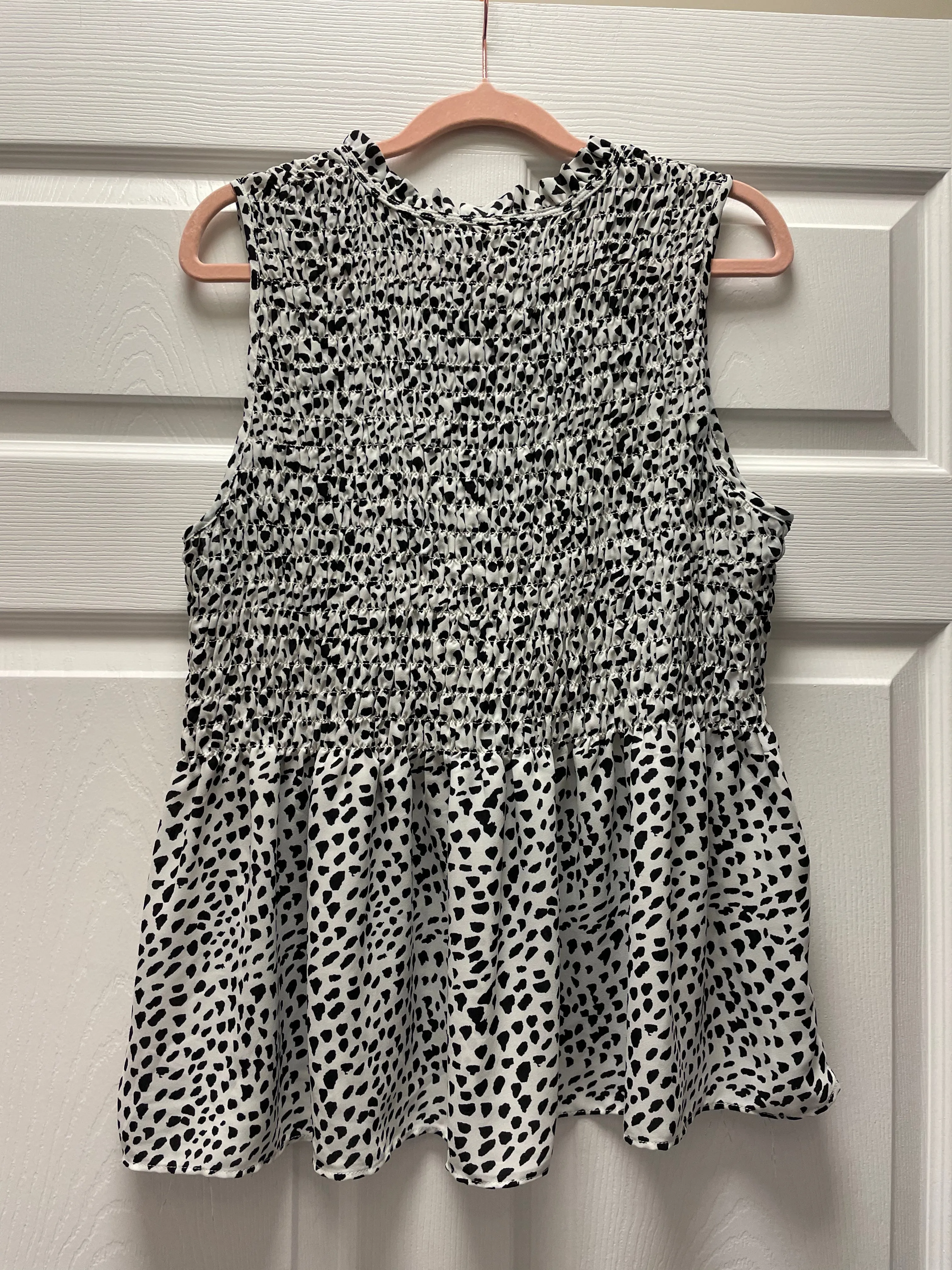 Rose   Olive B&W Blouse Sz M