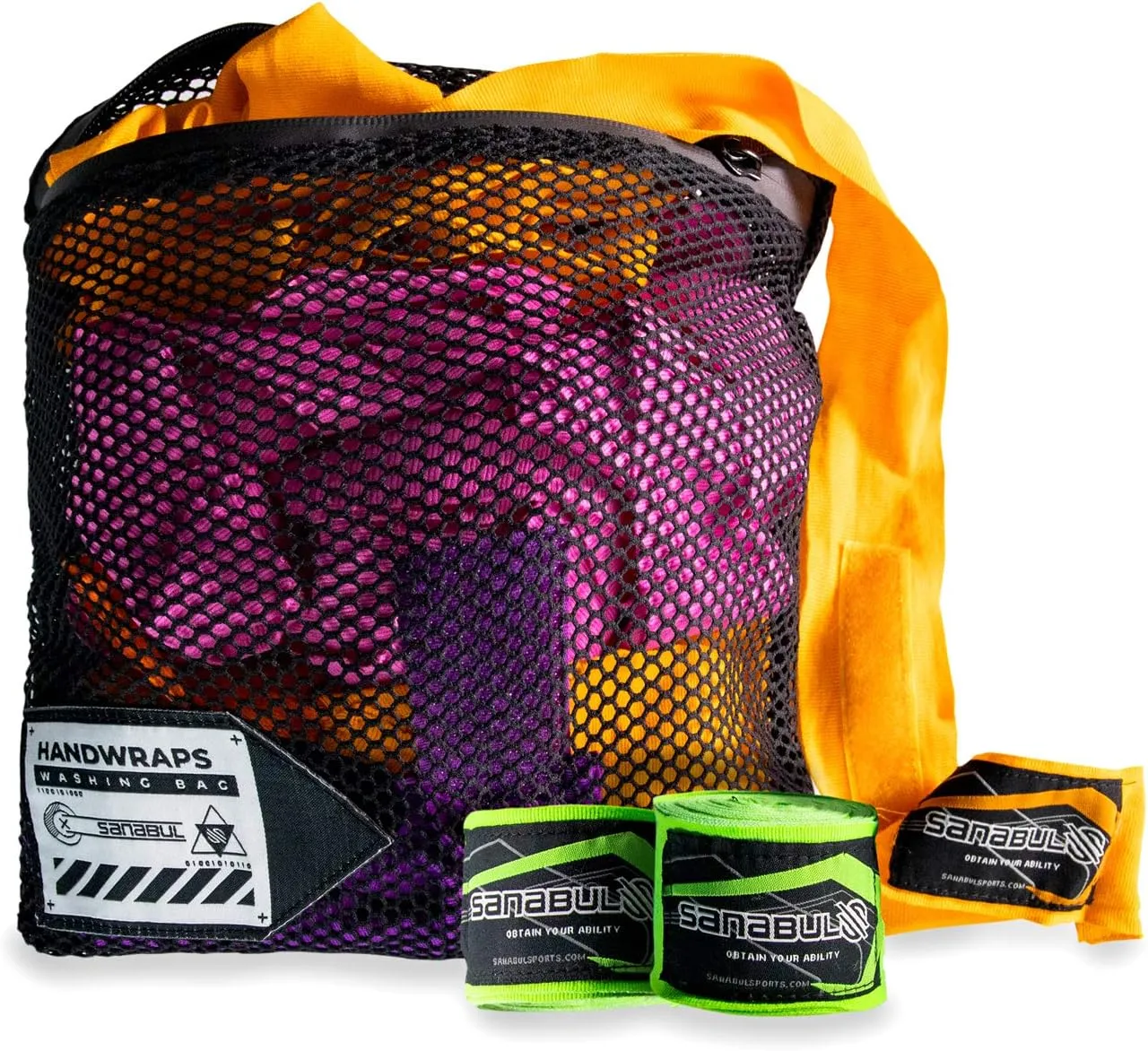 Sanabul Handwrap Laundry Bag Mesh Boxing Glove Hand Wrap Wash Bag with Zipper - Black, Standard