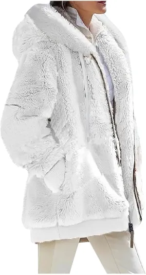 Sherpa Jacket Women Fleece Zip Up Jacket Winter 2024 Trendy Fuzzy Warm Hoodie Outerwear Coat with Pockets
