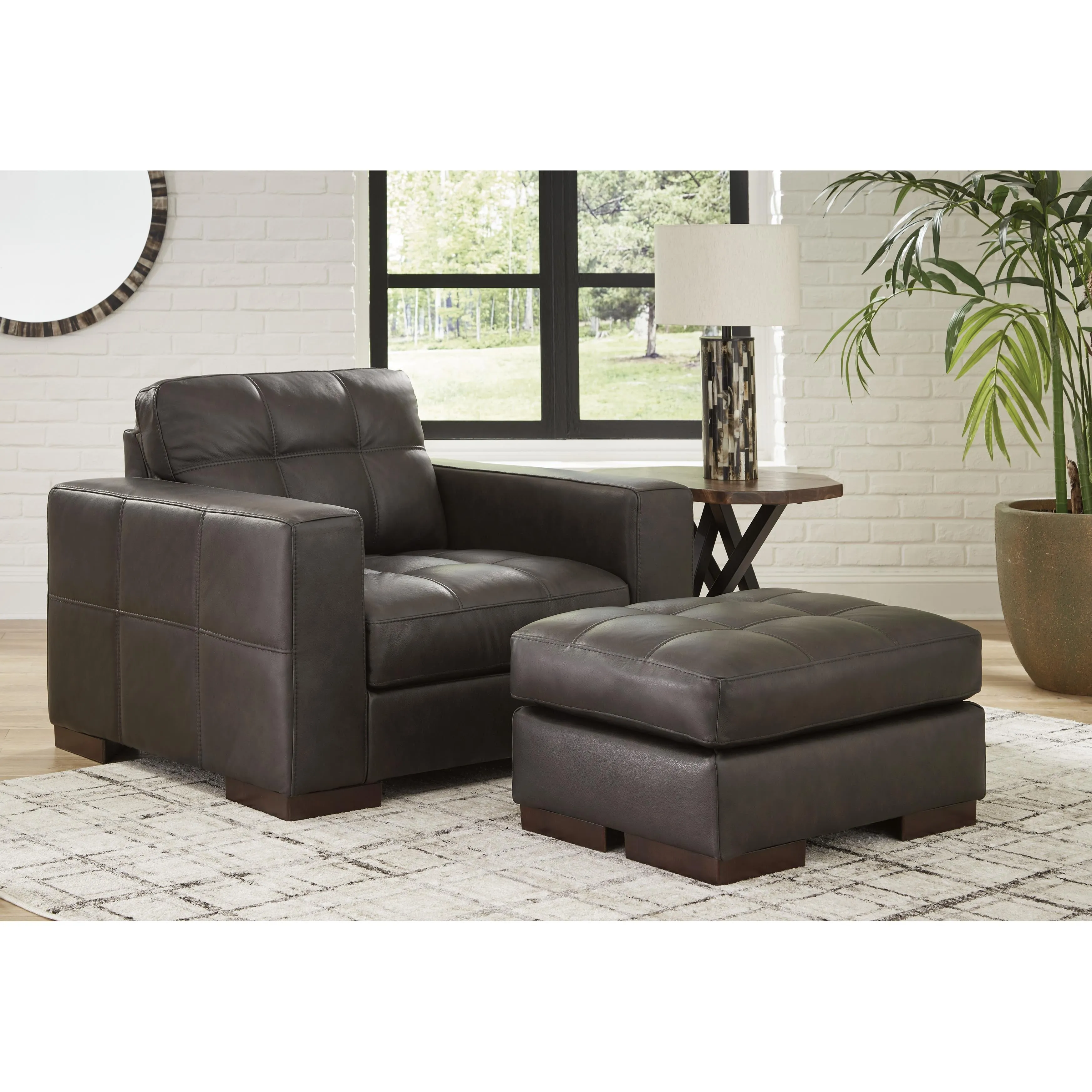 Signature Design by Ashley Luigi Stationary Leather Match Chair 5650623
