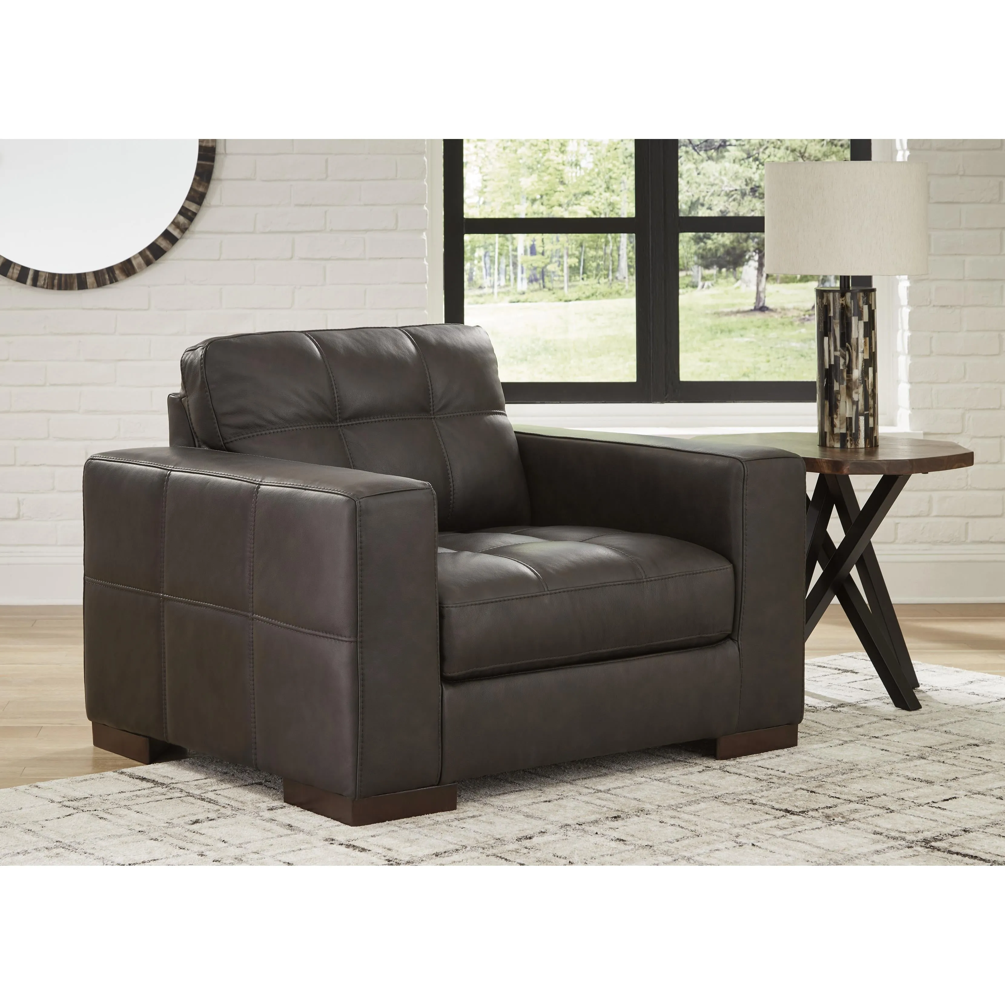 Signature Design by Ashley Luigi Stationary Leather Match Chair 5650623