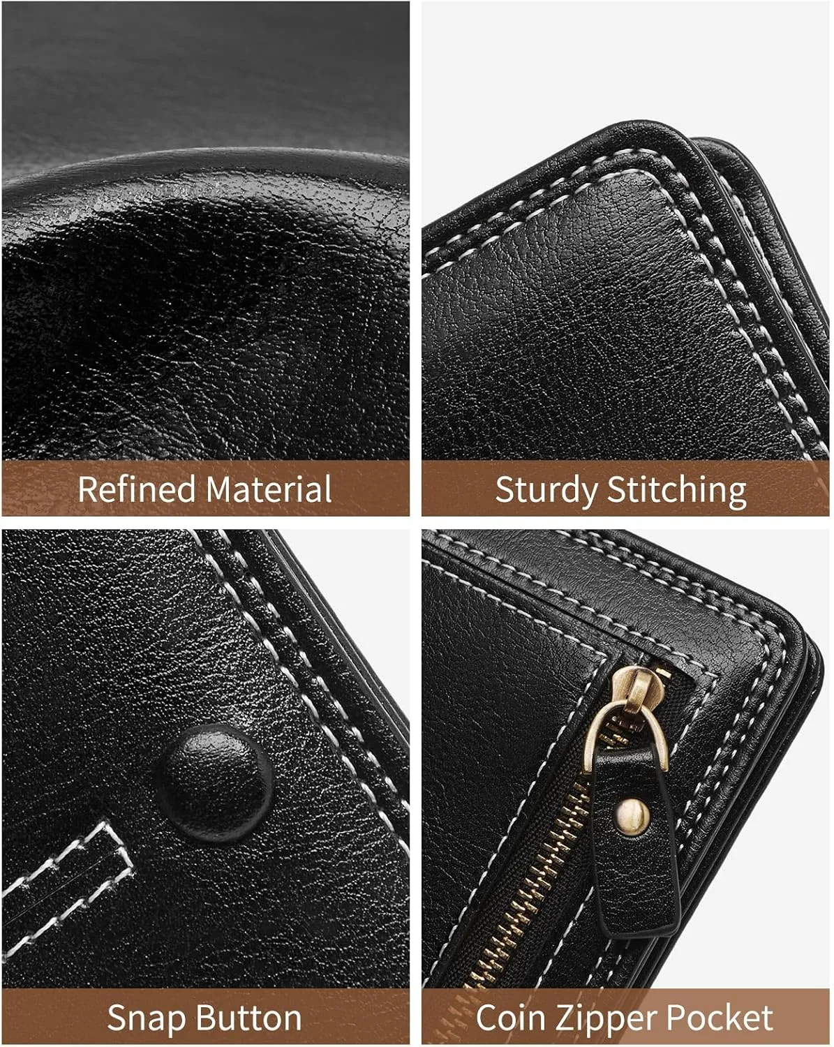 Slim Wallet for Women RFID Wallet Women Small Wallets Woman Thin Credit Card Holder RFID Blocking Bifold Compact Pocket Ladies Leather Black Mini Purse