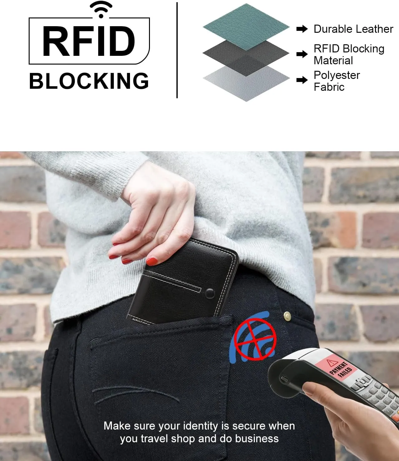 Slim Wallet for Women RFID Wallet Women Small Wallets Woman Thin Credit Card Holder RFID Blocking Bifold Compact Pocket Ladies Leather Black Mini Purse