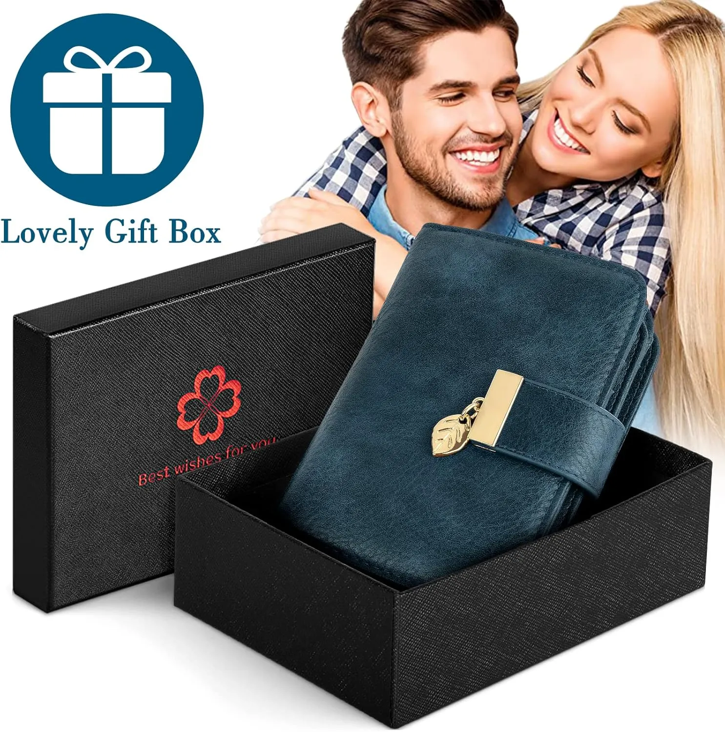 Small RFID Blocking Wallet for Women Leather Compact Bifold Wallet 18 Card Slots Ladies Wallets with Coin Pocket