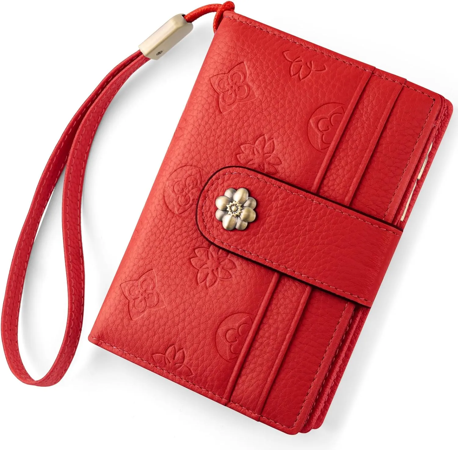 Small Wallet for Women RFID Blocking Leather Trifold Compact Card Wallets Ladies Wristlet Purse with Zipper Coin Pocket ID Window