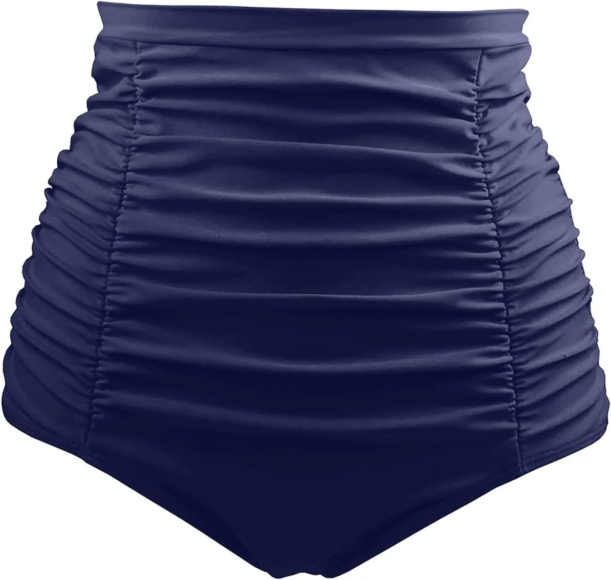 Tempt Me Women's High Waisted Swimsuit Bottom Tummy Control Ruched Bikini Bottom Vintage Swim Bottom Tankini Briefs