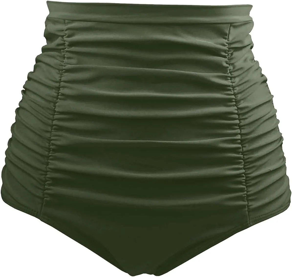 Tempt Me Women's High Waisted Swimsuit Bottom Tummy Control Ruched Bikini Bottom Vintage Swim Bottom Tankini Briefs