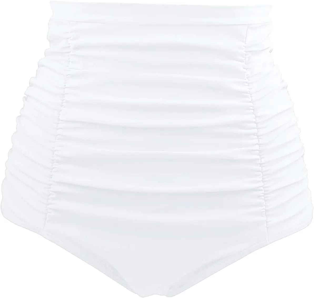 Tempt Me Women's High Waisted Swimsuit Bottom Tummy Control Ruched Bikini Bottom Vintage Swim Bottom Tankini Briefs