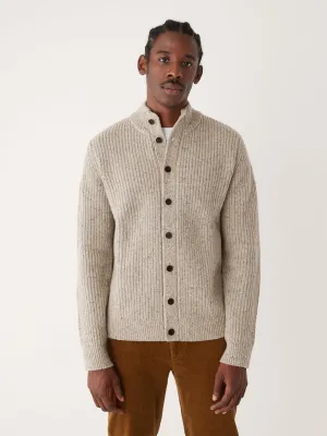 The Donegal Button-Up Sweater in Light Beige