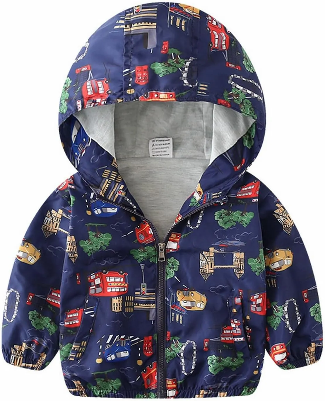 Toddler Boys Windbreaker Casual Outerwear Kids Lightweight Zip Hooded Jacket Baby Cute Dust Coat Windbreaker Jacket