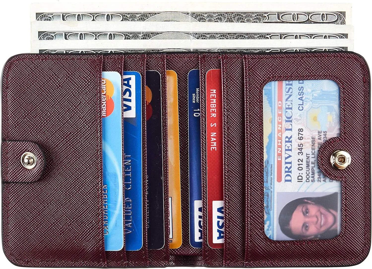 Toughergun Wallet Women Rfid Blocking Small Compact Bifold Luxury Leather Pocket Wallet Ladies Mini Purse with ID Window
