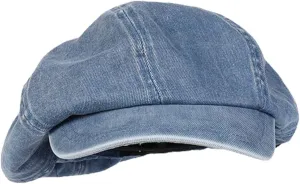 Women Denim Newsboy Cap Slouchy Newsboy Hat Visor Beret Flat Cap Vintage Oversized Cabbie Hat Cotton Octagonal Cap