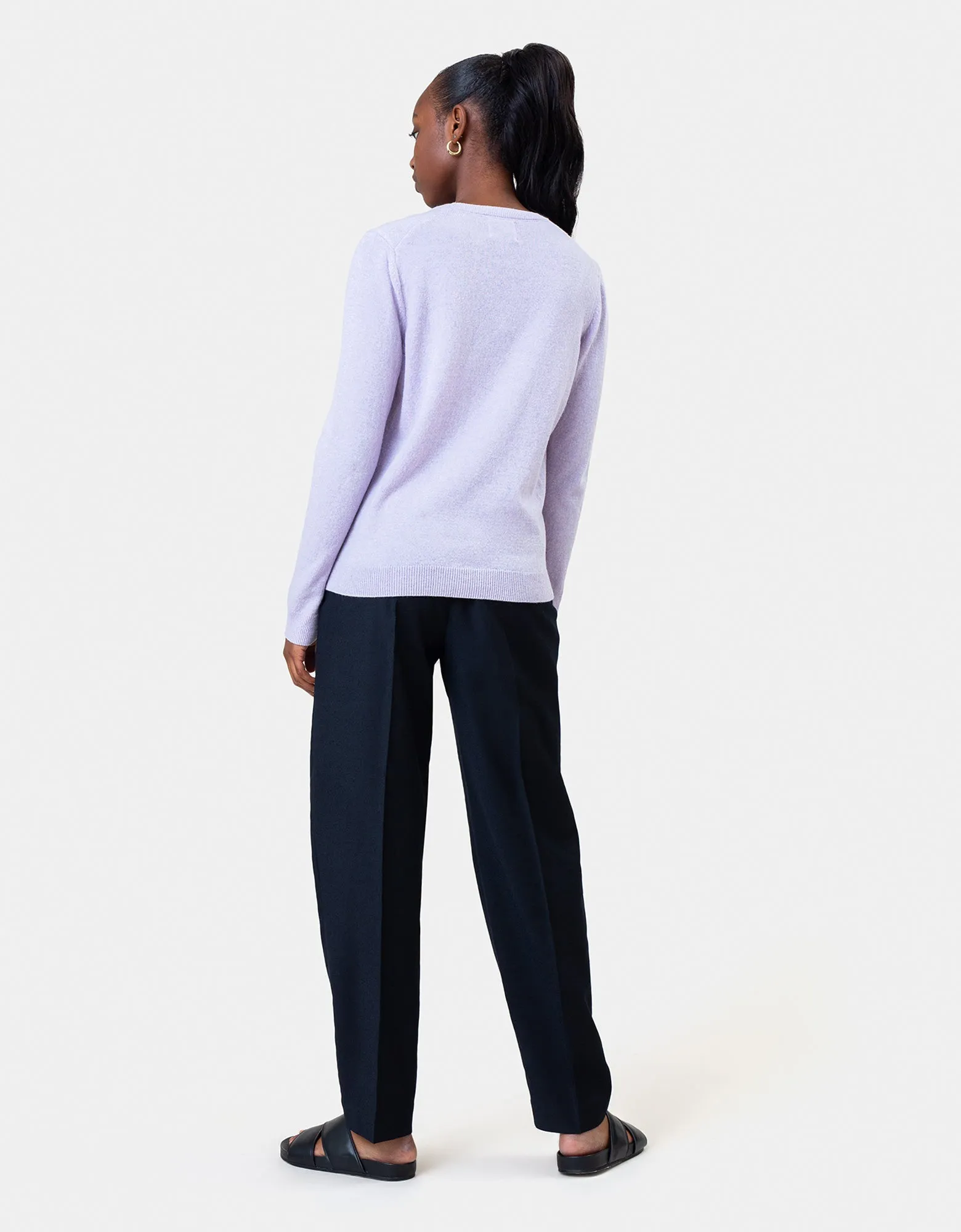 Women Light Merino Wool Crew - Bubblegum Pink