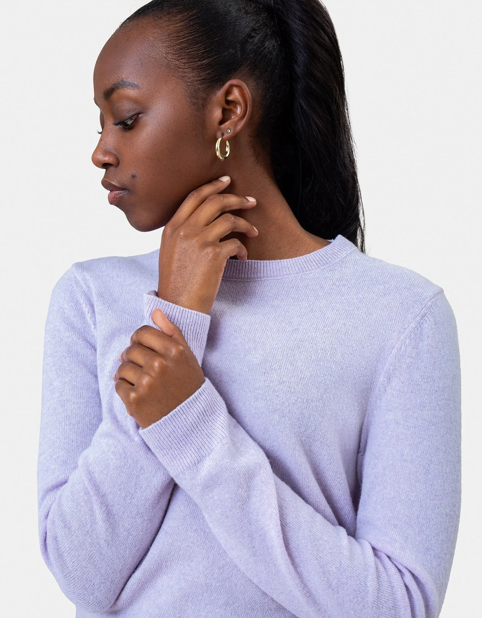Women Light Merino Wool Crew - Bubblegum Pink