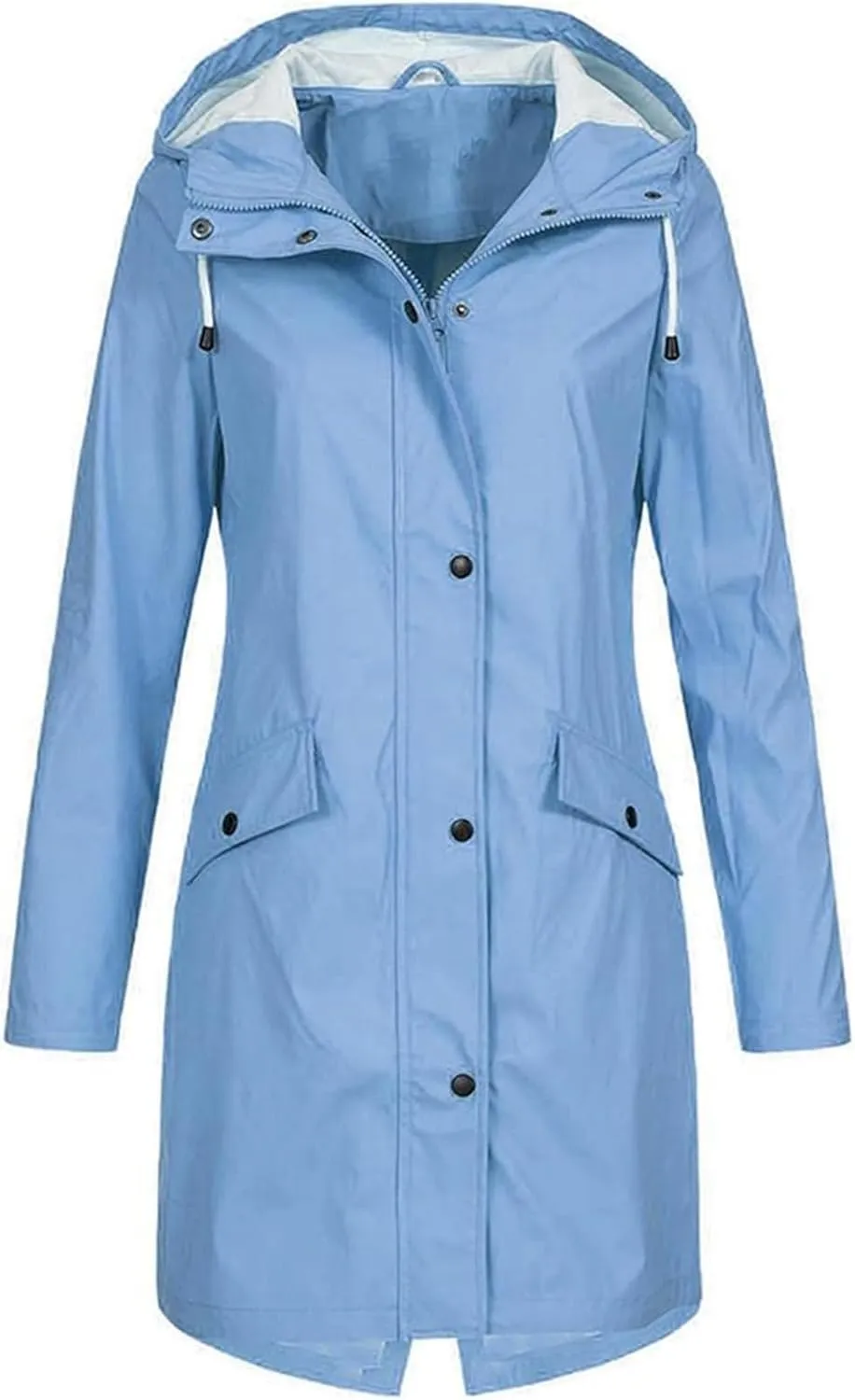Womens Rain Jacket Fall Fashion 2024 Casual Zip Up Hooded Raincoat Travel Hiking Waterproof Windbreaker Outerwear