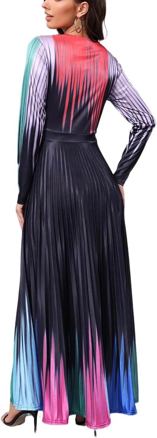 Women's Summer Floral Spaghetti Strap Long Maxi Dresses Low-Cut Bohemian Beach Sundress