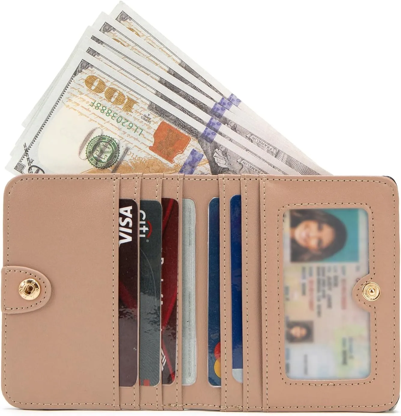 Womens Walle Rfid Blocking Small Compact Bifold Pocket Wallet Women travel mini wallet Ladies Purse with ID Window (Green)