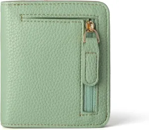Womens Walle Rfid Blocking Small Compact Bifold Pocket Wallet Women travel mini wallet Ladies Purse with ID Window (Green)