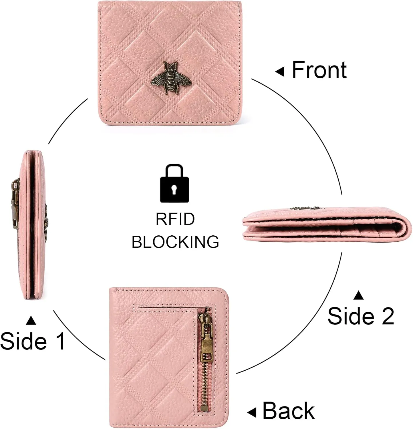 Womens Wallet RFID Blocking Small Compact Bifold Genuine Leather Pocket Wallet Mini Wallets for Women Ladies Purse