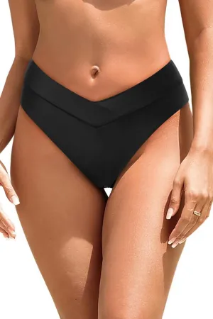 Zmart Women V Cut Cheeky Bikini Bottom - High Cut Bathing Suit Bottom Mid Rise Swim Bottoms Swimsuit
